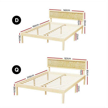 Artiss Queen Bed / Double Bed Wooden Bed Frame - Modern Pine Platform Base